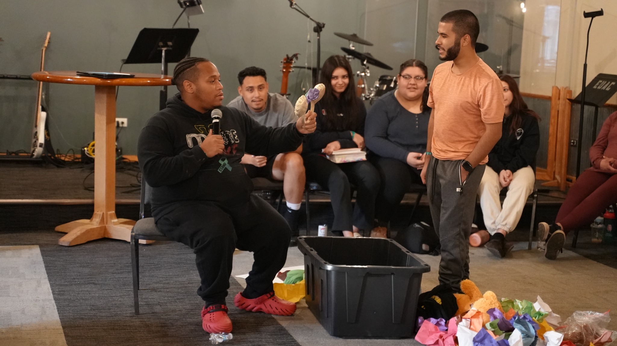 Robert H. Marshall Jr. leading an interactive healing exercise